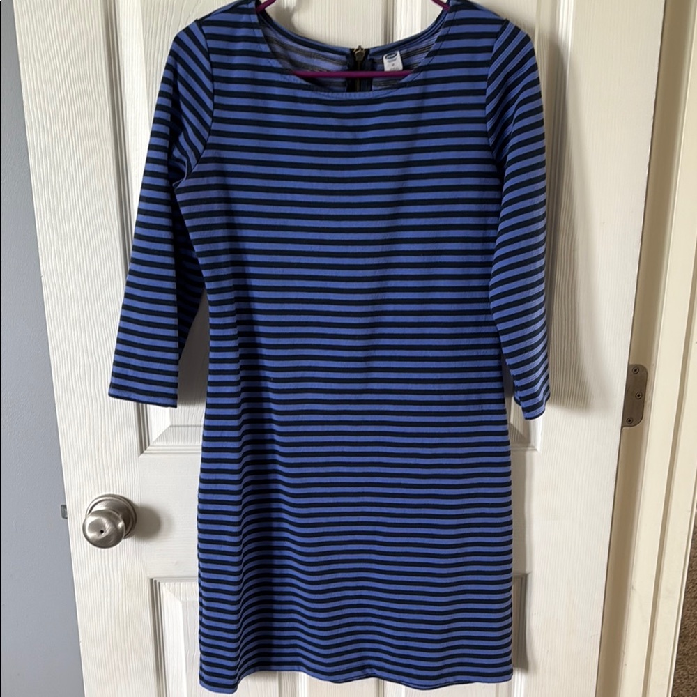 Blue and Black Striped Dress
